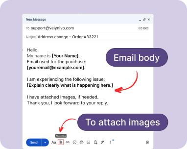 Screenshot showing email body